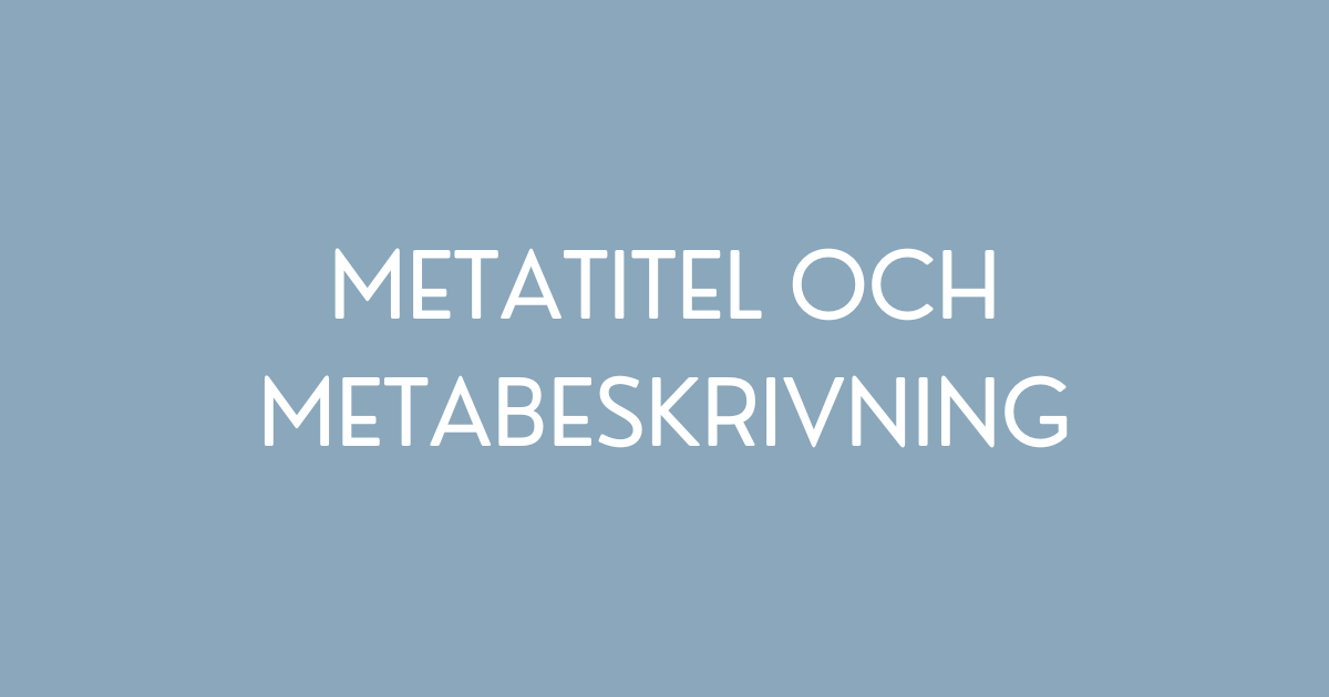 metatitel och metabeskrivning